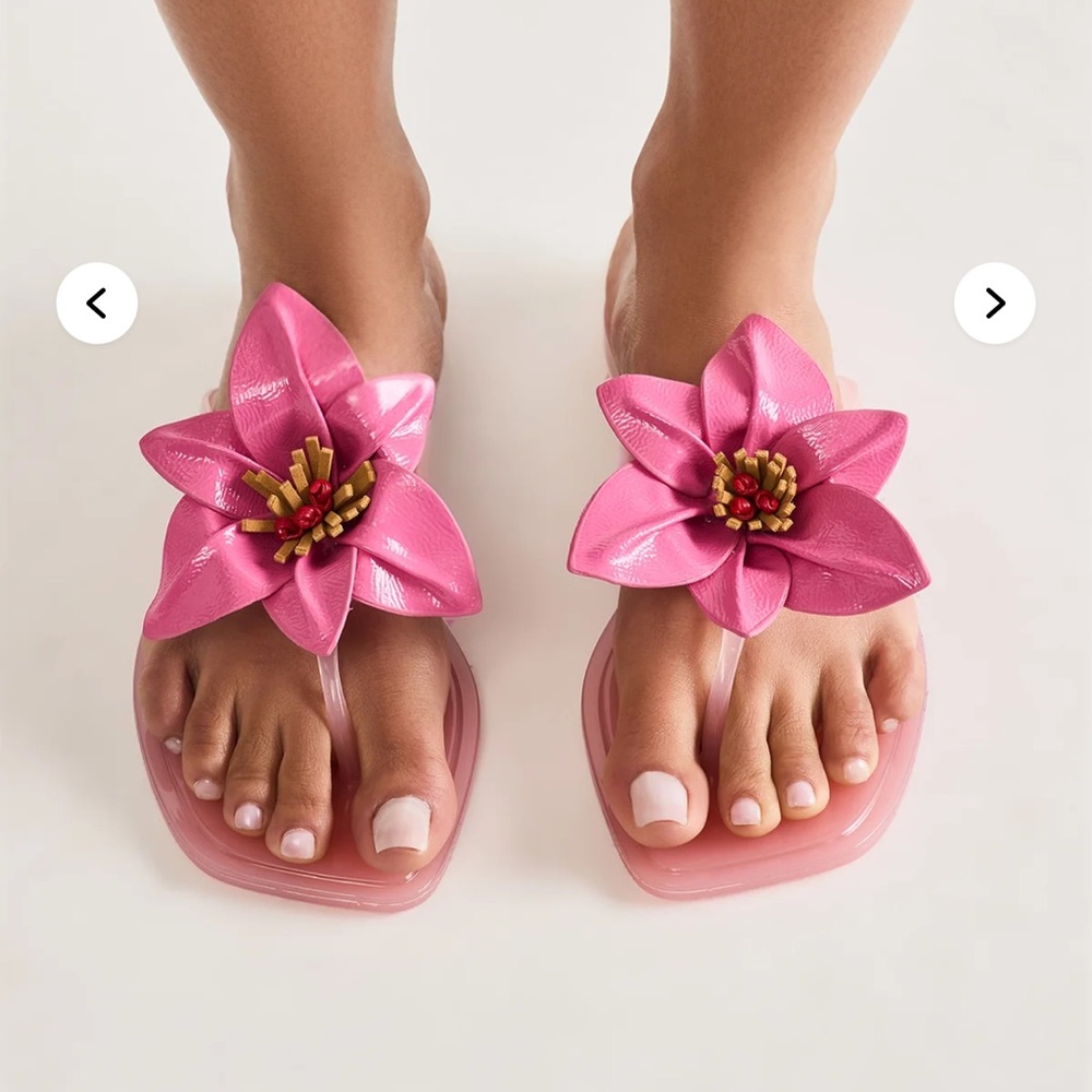 Fashion Nova Pink Floral Sandals